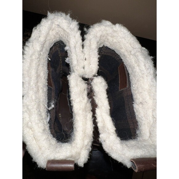 Cole Haan Champion Brown Leather Waterproof Zip Up Boots Womens 7.5 sherpa trim - Picture 9 of 10